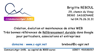 Brigitte Rboul - CommunicAgir SARL - dveloppement et administration de sites et d'outils internet
